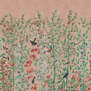 Bamboo Garden Blush Mural Wallpaper