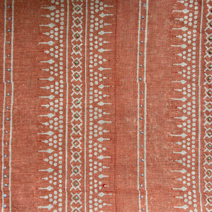Bela Stripe Coral Embroidered Fabric