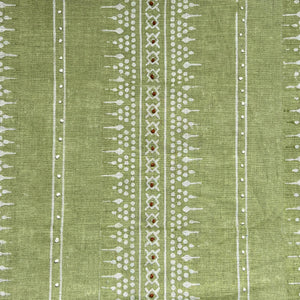 Bela Stripe Olive Green Embroidered Fabric