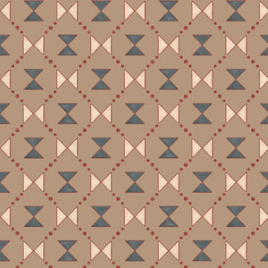 Bow Tie Quilt Beige & Steel Grey Wallpaper