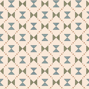 Bow Tie Quilt Blue & Green Wallpaper