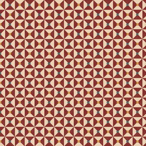 Broken Dishes Traditional Red Wallpaper