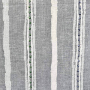 Dabu Stripe Ash Grey Embroidered Fabric