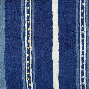 Dabu Stripe Indigo Embroidered Fabric