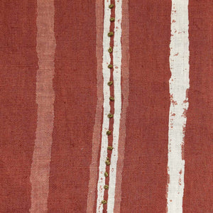 Dabu Stripe Rust Embroidered Fabric