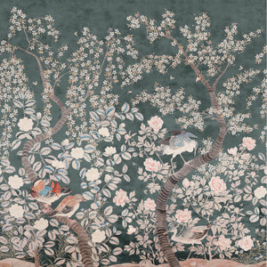 Fauna Petrol Mural Wallpaper