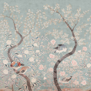 Fauna Sky Blue Mural Wallpaper