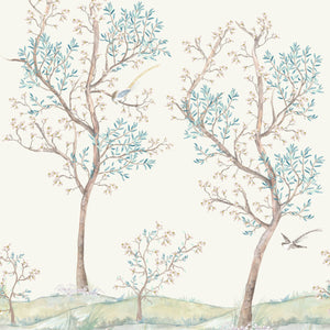 Hillside Original Grasscloth Mural Wallpaper