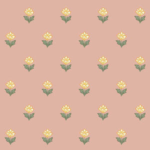 Indian Tulips Pink & Yellow Wallpaper