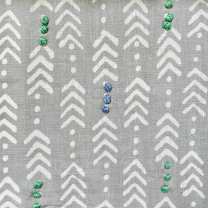Jiva Ash Grey Embroidered Fabric
