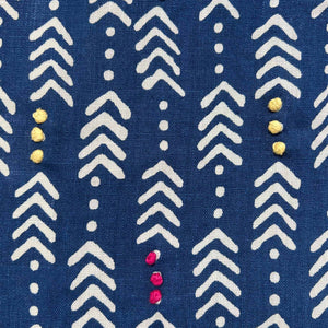 Jiva Indigo Embroidered Fabric