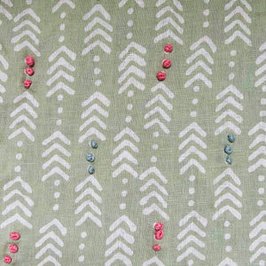 Jiva Moss Green Embroidered Fabric