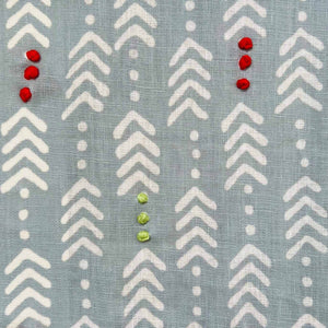 Jiva Slate Blue Embroidered Fabric