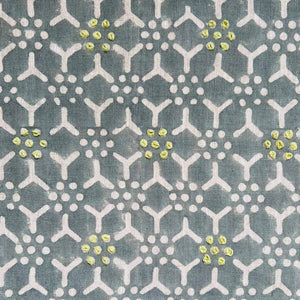 Kali Blue Grey Embroidered Fabric