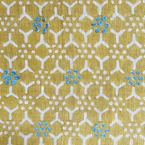 Kali Mustard Yellow Embroidered Fabric