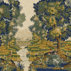 Left Bank Multi Grasscloth Mural Wallpaper