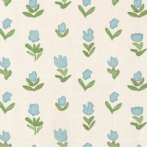 Little Wild Tulips Light Blue Fabric