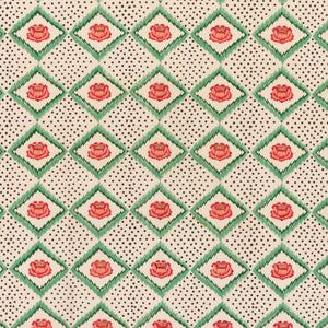 Peony Cream & Red Fabric