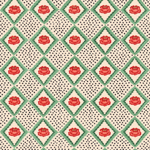 Peony Cream & Red Wallpaper