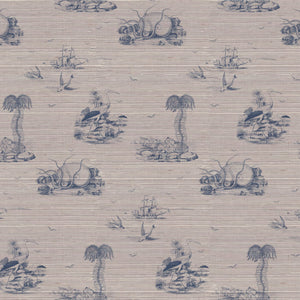 Sea Tales Deep Dive Grasscloth Wallpaper