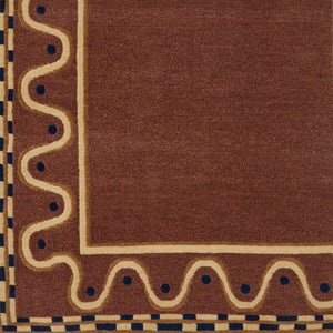 Squiggle Border Mulberry Rug