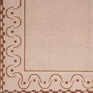 Squiggle Border Soft Clay Rug