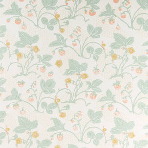 Strawberries Sage Fabric (Medium Weight)