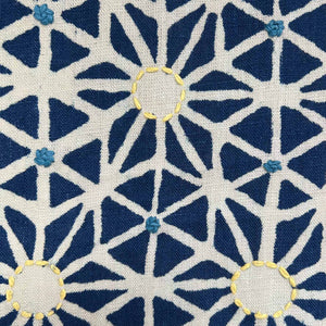 Taraka Indigo Embroidered Fabric