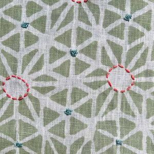 Taraka Moss Green Embroidered Fabric