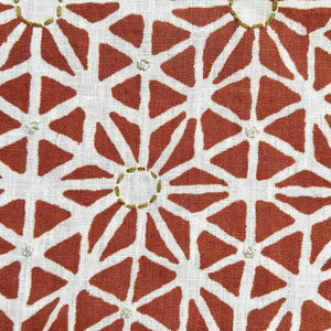 Taraka Rust Embroidered Fabric