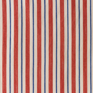 Three Stripe Terracotta & Blue Fabric