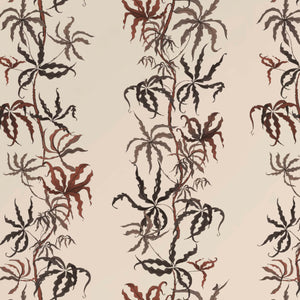 Vertical Fern Espresso on Vanilla Wallpaper