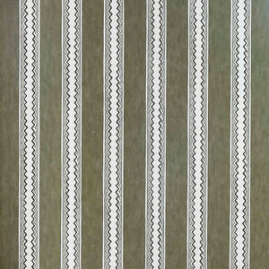 Zig Zag Stripe Moss Wallpaper