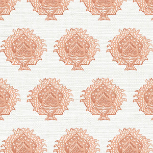 Artichoke Peach Grasscloth Wallpaper