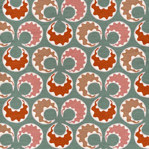 Chintamani Fun Celadon & Bricks Fabric