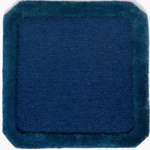 Soumak Border Curved Double Indigo Rug
