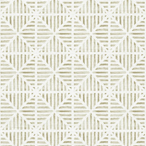 Envelope Stripe Bone Grasscloth Wallpaper