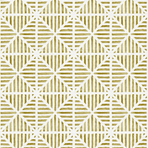 Envelope Stripe Ochre Grasscloth Wallpaper