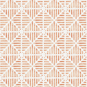 Envelope Stripe Peach Grasscloth Wallpaper
