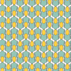 Happy People Mint & Yellow Wallpaper