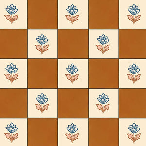 Indian Checks Caramel Wallpaper