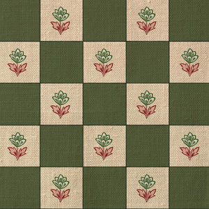Indian Checks Green Fabric
