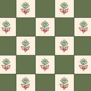 Indian Checks Green Wallpaper