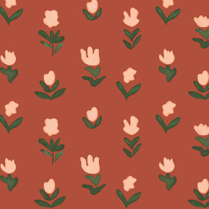 Little Wild Tulips Earthy Pink Wallpaper