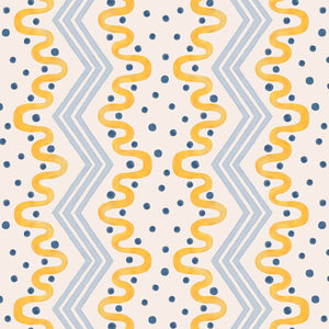 Madame Ziggle Blue & Yellow Wallpaper