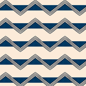 Moroccan Stripes Blue & Oatmeal Wallpaper