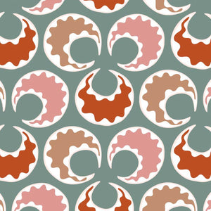 Chintamani Fun Celadon & Bricks Wallpaper