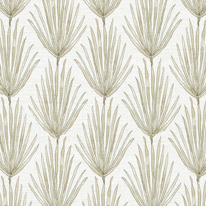 Palm Parade Bone Grasscloth Wallpaper
