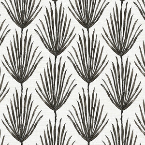 Palm Parade Graphite Grasscloth Wallpaper