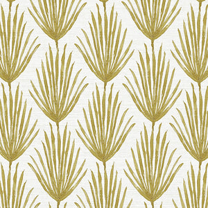 Palm Parade Ochre Grasscloth Wallpaper